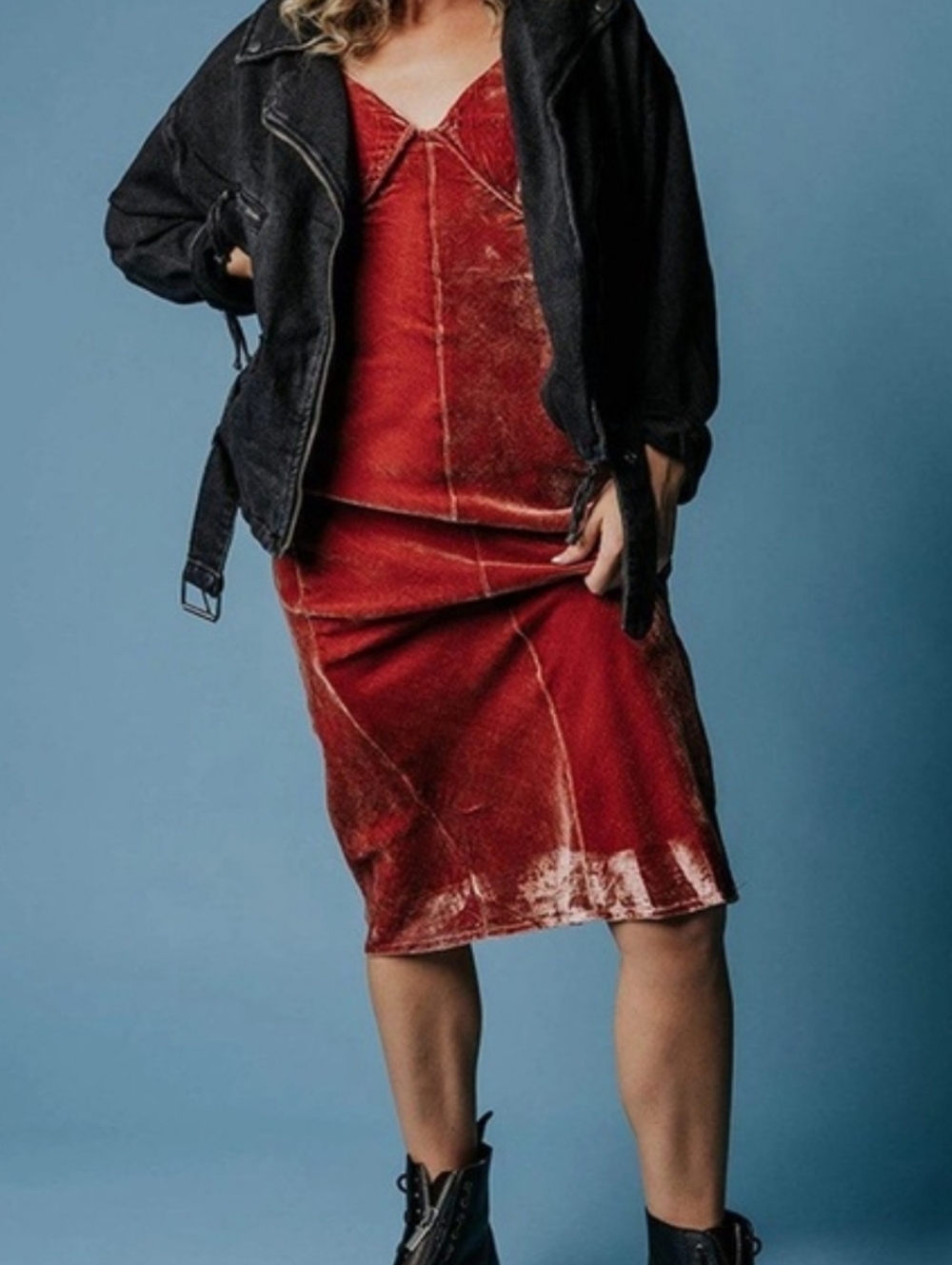 NWT Olivaceous Velvet Slip Dress Burnt Rose